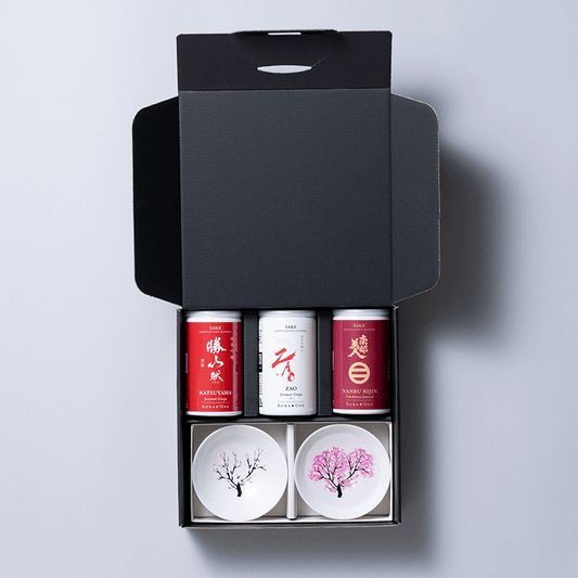 toB ≪Award Celebration Limited Edition≫ KURA ONE® Canned Sake Set of the Selected 3 brands (180ml*3) + Cold Sensation Cherry Blossom Sake Vessel*2 *3) + Cold Sensation Cherry Blossom Sake Vessel*2