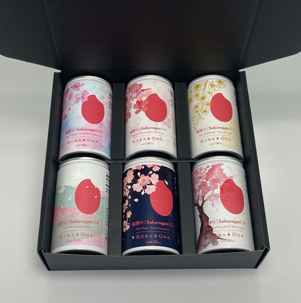 KURA ONE® 桜狩りボックス (受賞酒蔵日本酒180mL6缶)